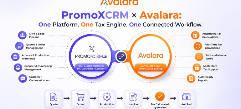 PromoXCRM × Avalara: One Platform. One Tax Engine. One Connected Workflow.